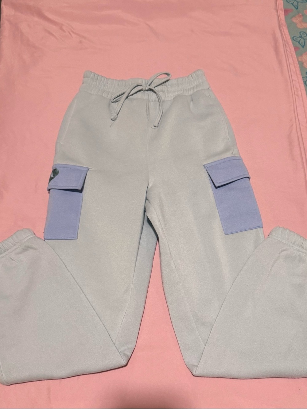 Othr Light Gray Joggers with Lavender Cargo Pockets - Kids
